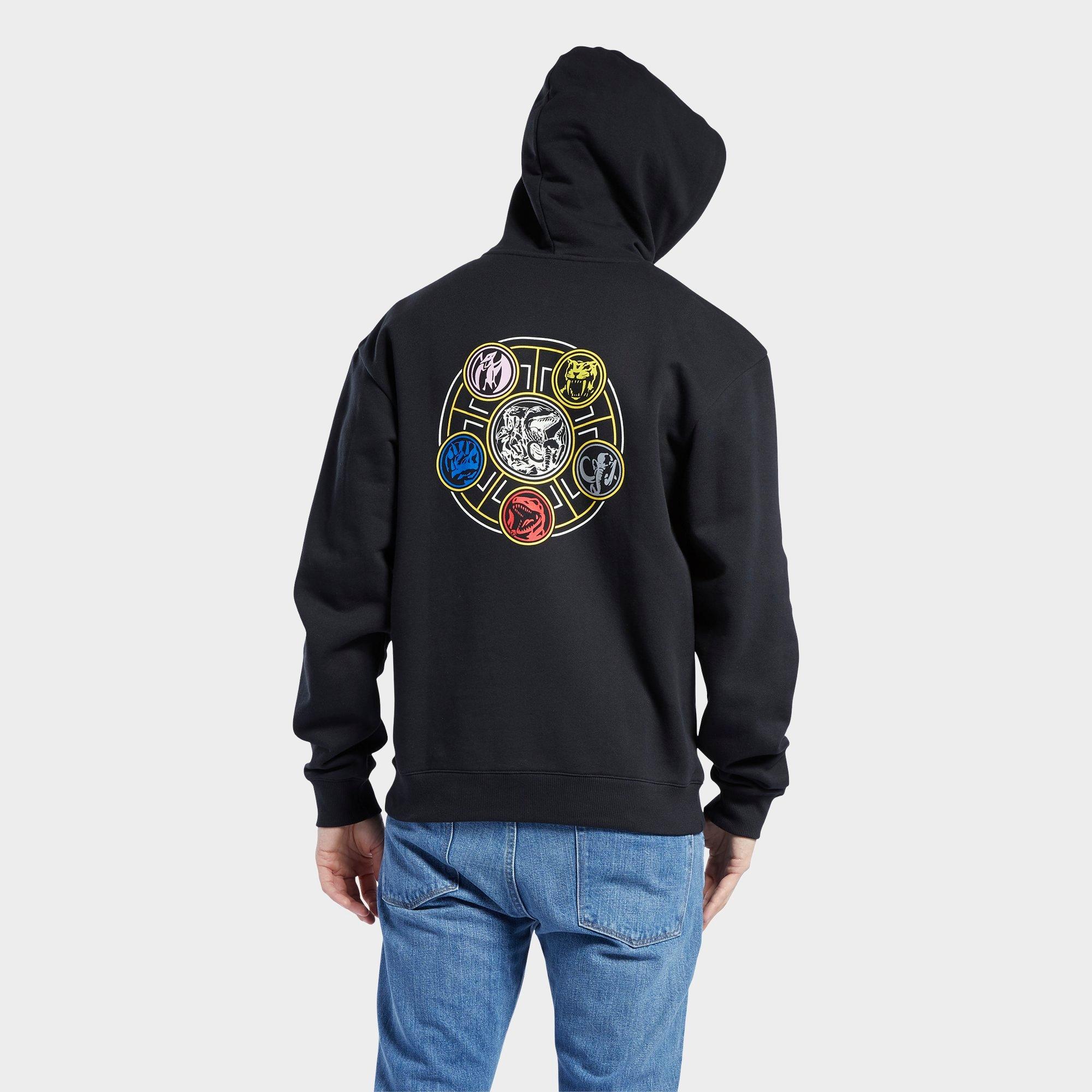 Black S Power Rangers Officially Licensed Tritone Logo Hoodie 
